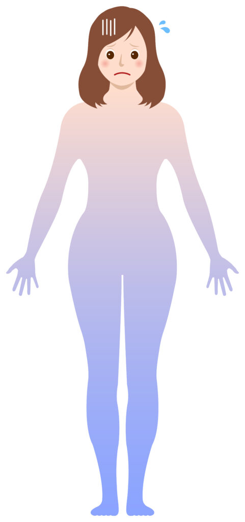 冷え性の女性イラスト